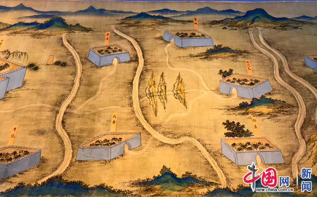 《丝路山水地图》局部  摄影 中国网记者 苏向东