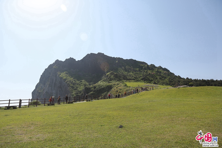 城山日出峰只有西北面是草坪山脊