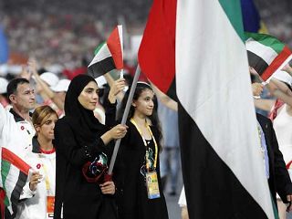 اللاعبة ميثاء بنت محمد أول فتاة إماراتية وخليجية تخوض منافسات التايكوندو 