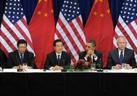الرئيس الصيني يحث منظمي الأعمال على دعم العلاقات الصينية - الأمريكية (صور)