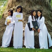 بالصور: جامعيات فيتناميات يرتدين أزياء تقليدية بيضاء (خاص)