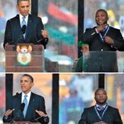 مترجم لغة الإشارة في حفل تأبين مانديلا يدعي إصابته بنوبة مرض عقلي فجأة 