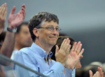 Bill Gates assiste aux épreuves de natation