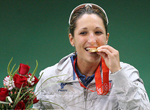 L'italienne Chiara Cainero remporte la métaille d'or du skeet féminin