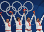 JO 2008/escrime-fleuret par équipes-dames: la Russie gagne la médaille d'or