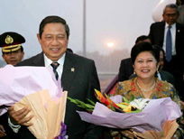 Arrivée à Beijing du président indonésien pour l'ASEM