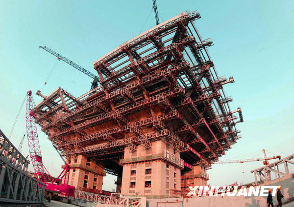 Le 17 décembre, sur le chantier du centre de la Chine de la future exposition