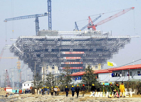 Le 17 décembre, sur le chantier du centre de la Chine de la future exposition