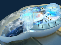 Mis en construction du pavillon météorologique de l'Expo 2010