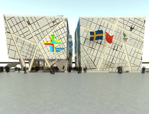 Début de la construction du pavillon de Suède à l'Expo 2010