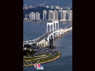 Le pont Xiwan, le premier pont construit à Macao après sa rétrocession à la Chine en 1999.