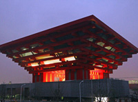Expo de Shanghai : Essai des illuminations du Pavillon de Chine