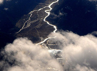 Vue aérienne du Tibet