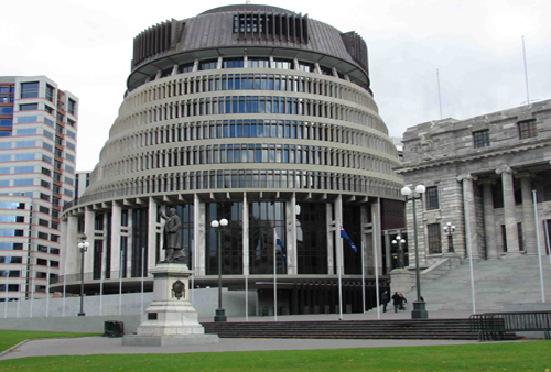 3- L'édifice «The Beehive», Wellington, Nouvelle-Zélande