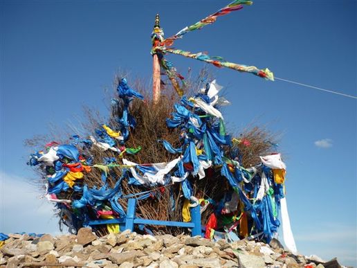 Un aobao ou autel de pierres sacrées