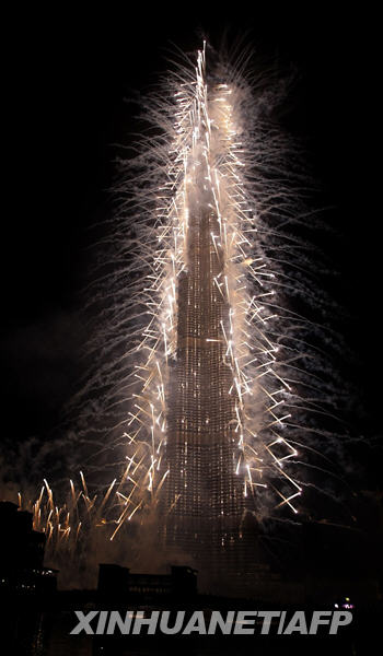 Le 4 janvier, les feux d&apos;artifice lors de l&apos;inauguration de Burj Khalifa.