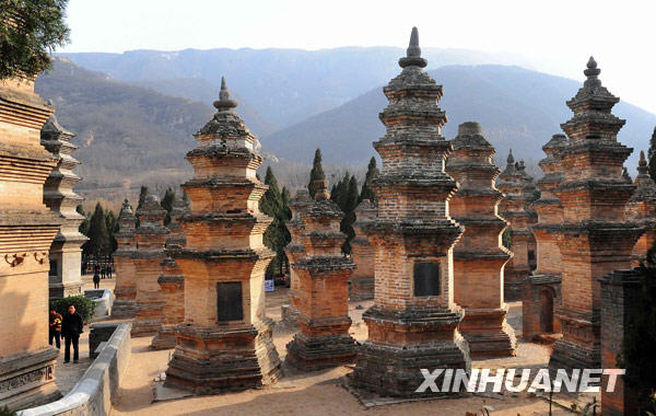 Le bois des pagodes du temple Shaolin (Photo prise en février 2009)