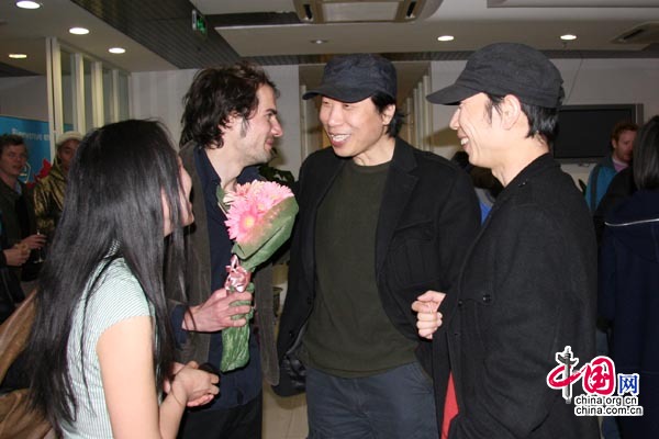 Alexis Mestre, accompagné de son épouse et des frères Gao, artistes chinois.