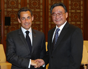 Chine-France : Wu Bangguo rencontre Nicolas Sarkozy