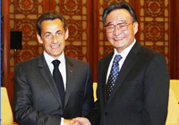 Chine-France : Wu Bangguo rencontre Nicolas Sarkozy
