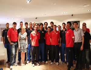L'équipe de France de volley-ball de passage au pavillon Monaco