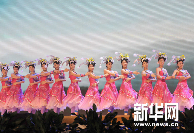 La semaine du Guizhou a été lancée le 22 août sur la grande scène Baosteel avec des chansons et des danses ethniques d'artistes de la province. 3