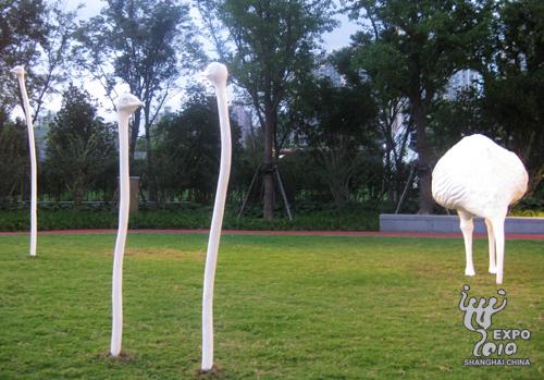 Profusion de sculptures dans le parc Jing'an