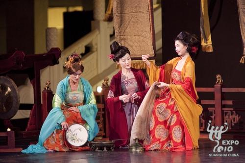 Les organisateurs de l'Expo ont organisé un spectacle gratuit de danses impériales de la dynastie des Tang. 