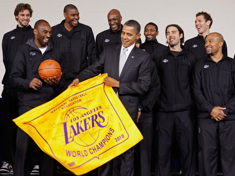 obama rencontre les los angeles lakers