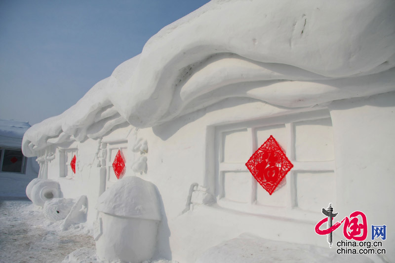 Le village de neige sur l'île du Soleil de Harbin (6)