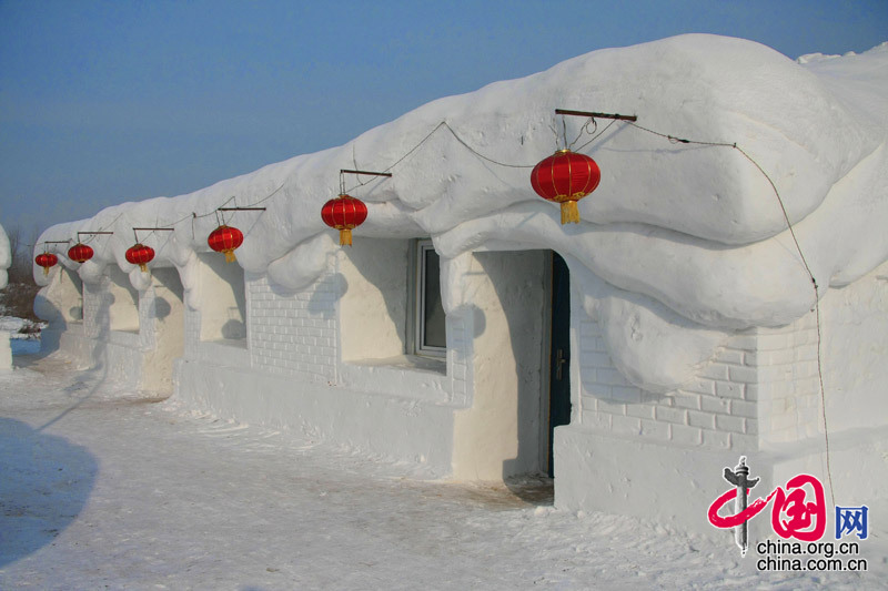 Le village de neige sur l'île du Soleil de Harbin (8)