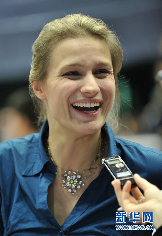 L'escrimeuse allemande Britta Heidemann, championne olympique à Beijing en 2008 et ambassadrice de la jeunesse au cours de l'année UE-Chine.