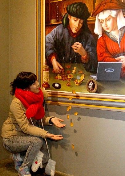Une exposition de peintures en trompe-l'œil à Séoul(3)