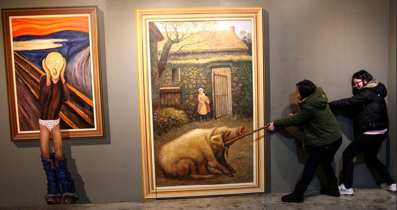 Une exposition de peintures en trompe-l'œil à Séoul(4)