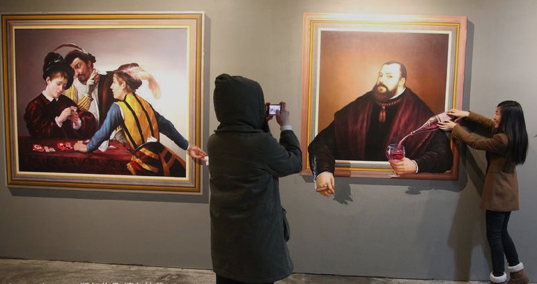 Une exposition de peintures en trompe-l'œil à Séoul(6)