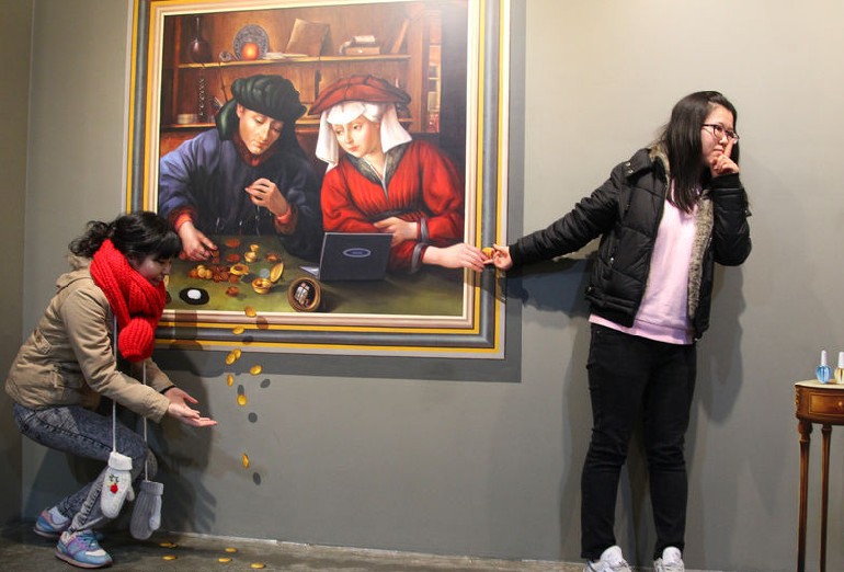 Une exposition de peintures en trompe-l'œil à Séoul(7)