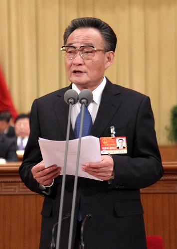 Wu Bangguo, le président du Comité permanent de l&apos;APN, préside la séance d&apos;ouverture