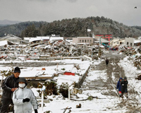 Japon : chutes de neige dans les régions sinistrées