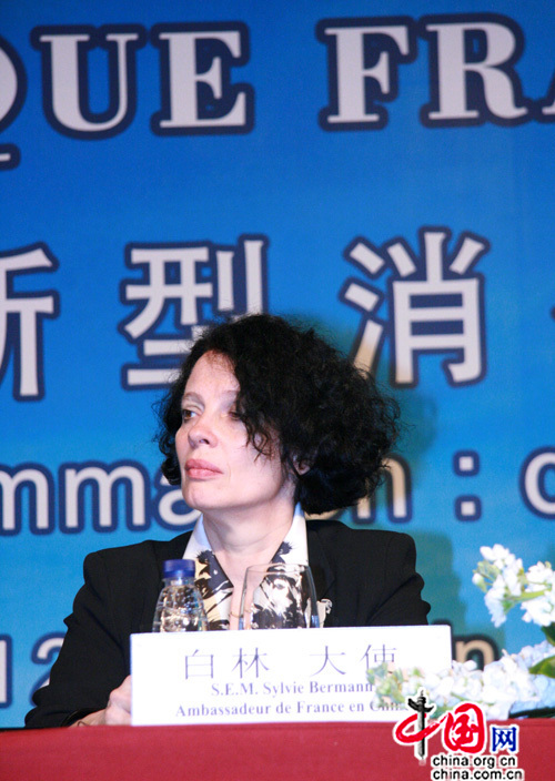 Sylvie Bermann, ambassadeur de France en Chine, assiste à l&apos;ouverture du XVIIe colloque économique franco-chinois.