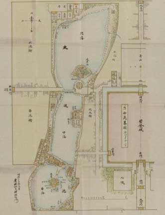 Un plan ancien de Zhongnanhai. 
