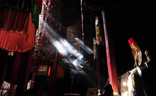 À l'intérieur du monastère de Kejia. Photo prise le 10 mai. 