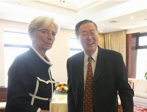 Zhou Xiaochuan rencontre Christine Lagarde à Beijing