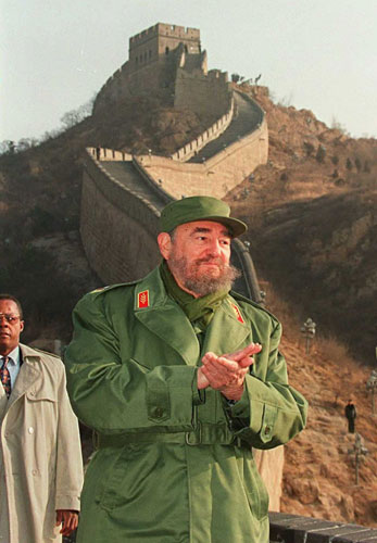 En décembre 2005, Fidel Castro sur la Grande Muraille. 