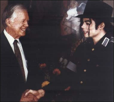 Michael Jackson et l&apos;ancien président américain James Earl Carter Jr