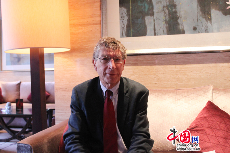 M. Charles-Etienne Lagasse, Inspecteur général de la Wallonie-Bruxelles International (WBI) et vice-président de l'EUNIC (Crédit photo : Zhu Ying/China.org.cn)