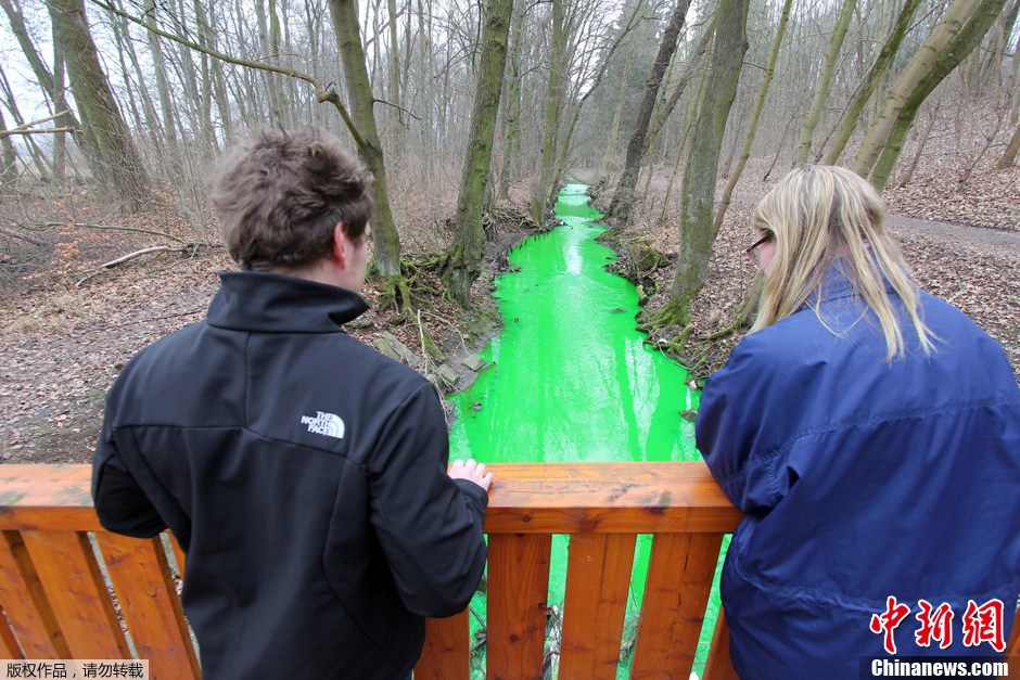 Un cours d'eau contaminé par la pollution chimique en Allemagne