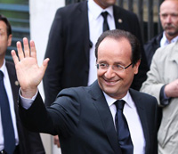 François Hollande élu président, une France rose
