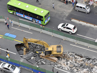 Écroulement d'une route dans la ville de Changsha