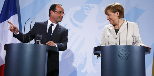 François Hollance rencontre le 15 la chancelière allemande Angela Merkel