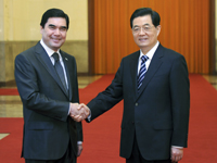 Le président chinois s'entretient avec son homologue turkmène